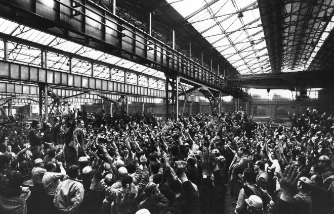 Assemblea con Pizzinato alla Breda di Sesto San Giovanni, negli anni '70